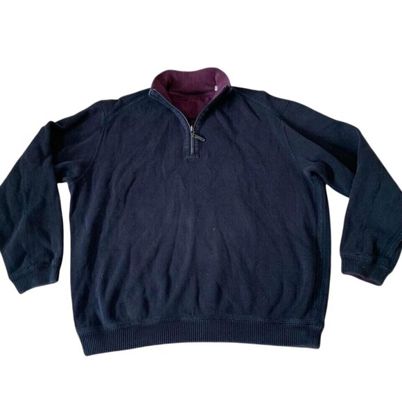 Tommy Bahama 1/4 Zip Sweatshirt Men’s Size Small Reversible Gray Purple Cotton - Picture 1 of 4